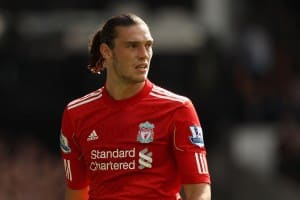 LONDON, ENGLAND - SEPTEMBER 18: Andy Carroll of Liverpool looks on during the Barclays Premier League match between Tottenham Hotspur and Liverpool at White Hart Lane on September 18, 2011 in London, England. (Photo by Clive Rose/Getty Images)